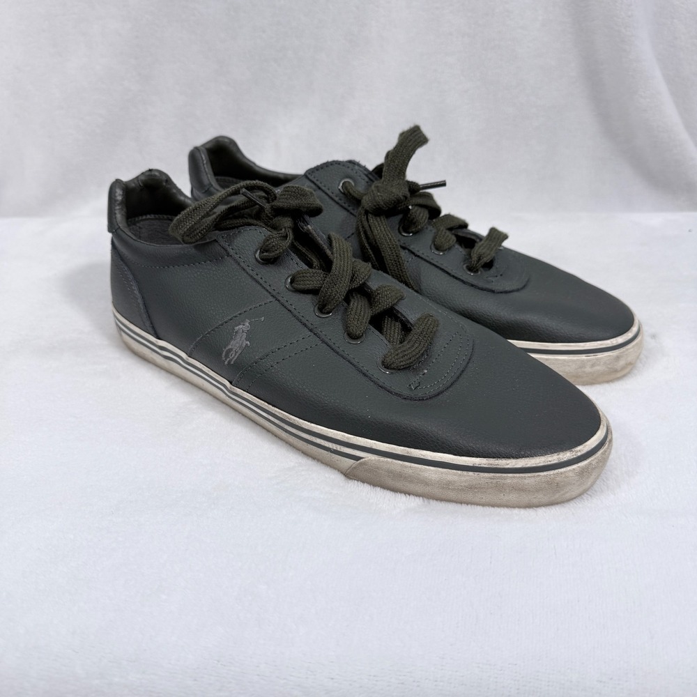 Polo Ralph Lauren Shoes Mens 10.5 D Gray Leather Hanford Low Top Sneaker